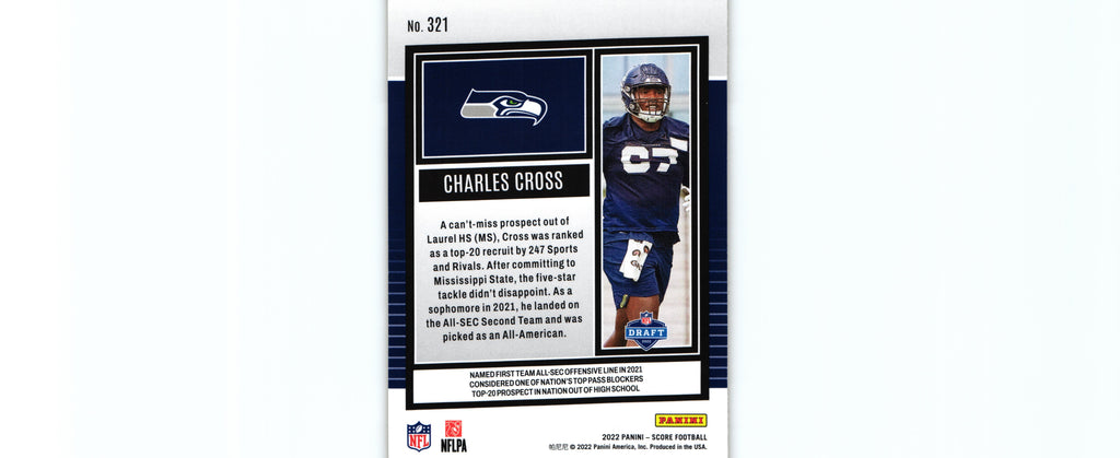 Charles Cross 2022 YELLOW Score #321 RC
