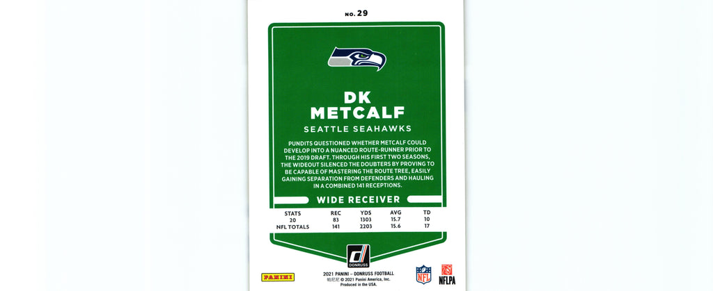 DK Metcalf 2021 PRESS PROOF YELLOW Donruss #238