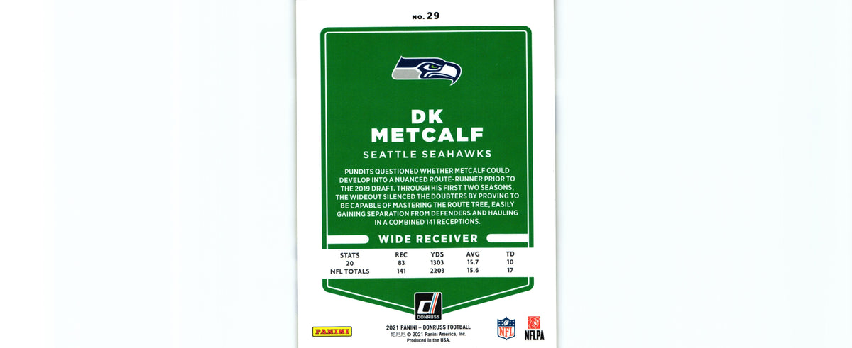 DK Metcalf 2021 PRESS PROOF YELLOW Donruss #238