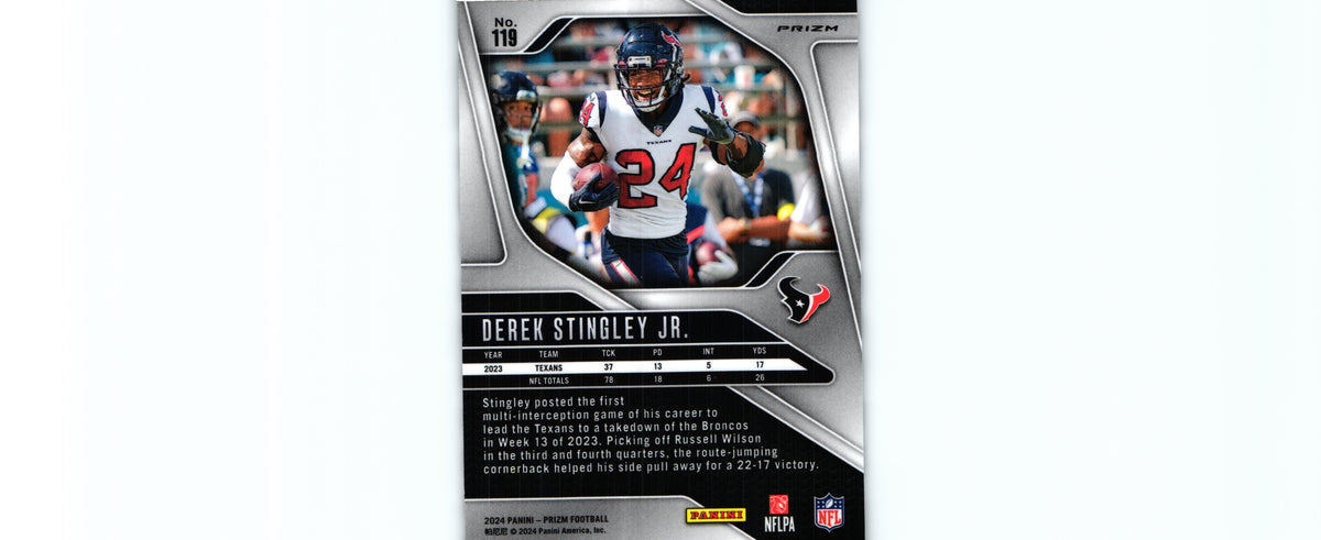 Derek Stingley 2024 BLACK&WHITE CHECKER Prizm #119