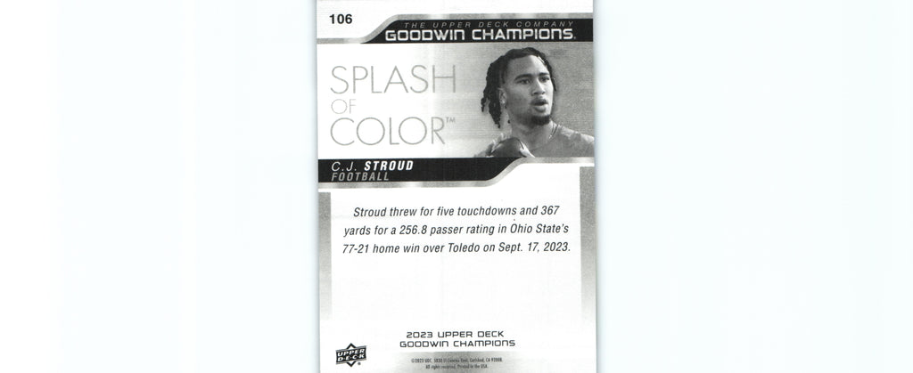 C.J. Stroud 2023 Upper Deck #106 RC