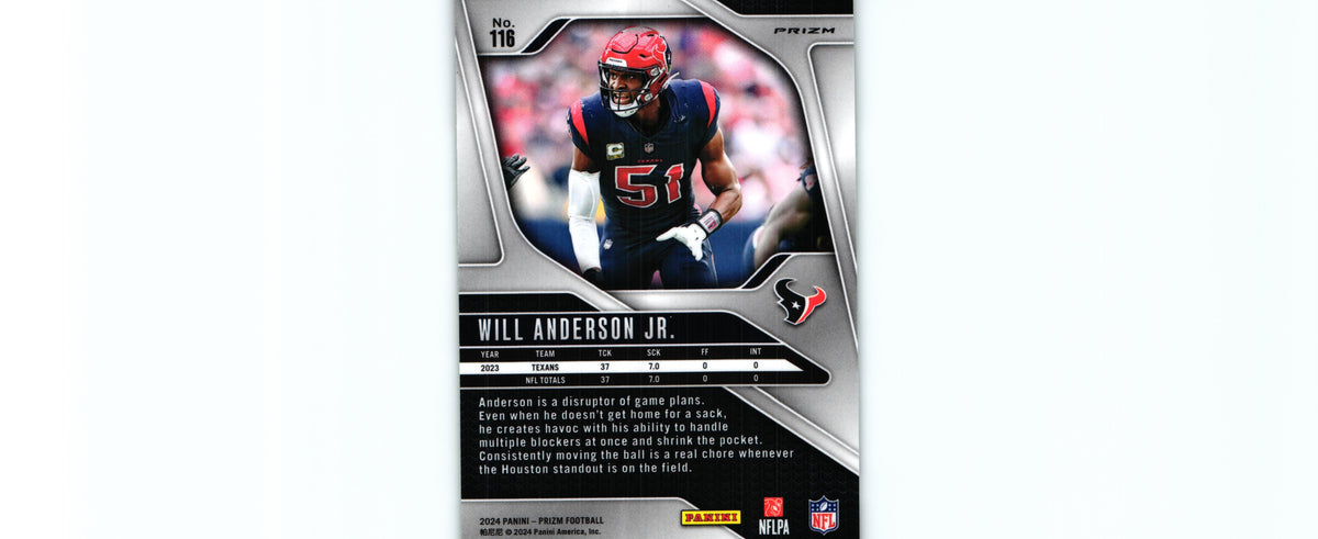 Will Anderson 2024 GREEN PULSAR Prizm #116