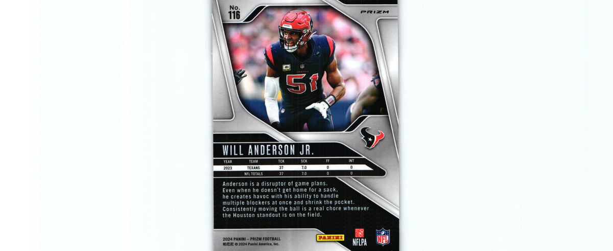 Will Anderson 2024 ORANGE LAZER Prizm #116