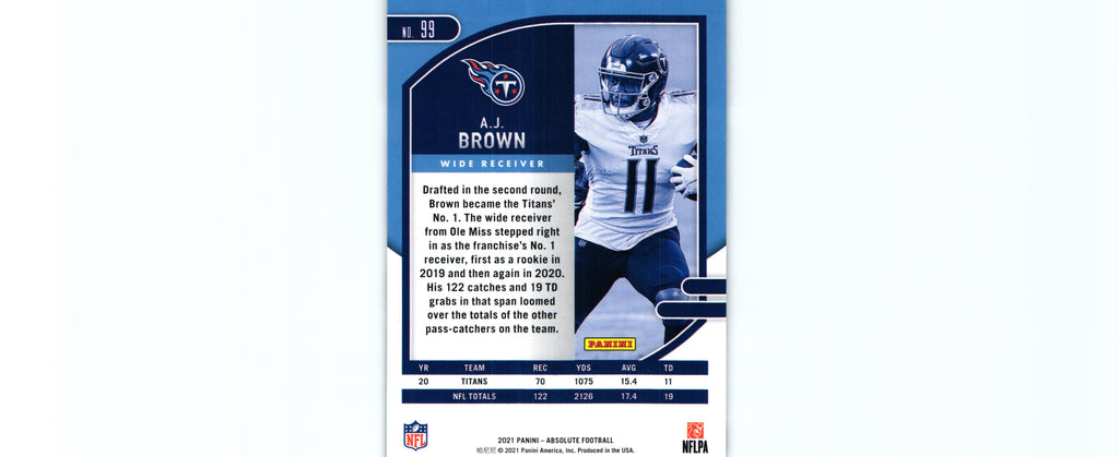A.J. Brown 2021 BLUE Absolute #99