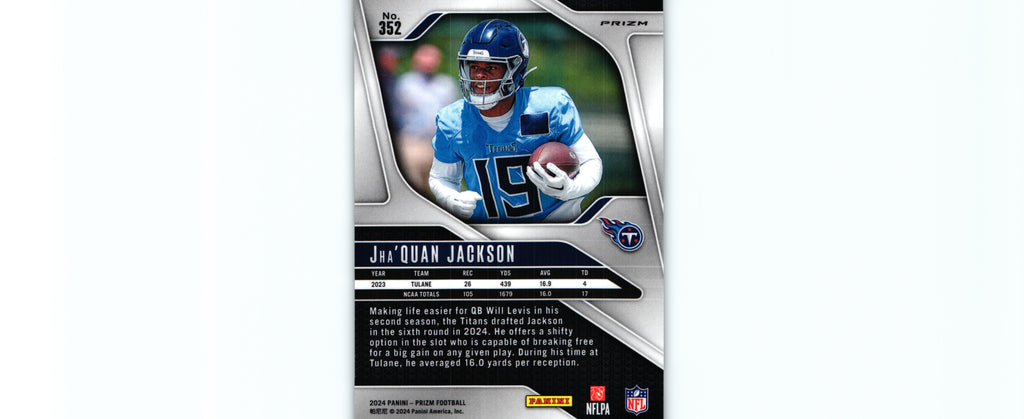 Jha'Quan Jackson 2024 SILVER  Prizm #352 RC