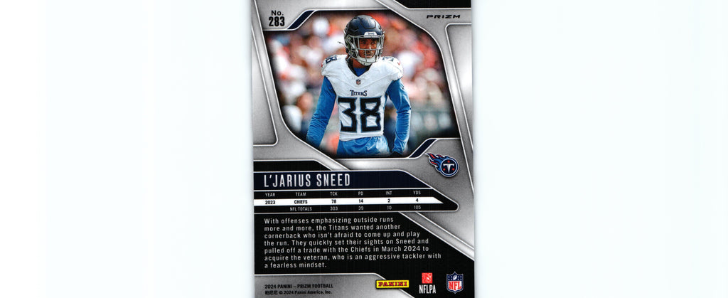 L'Jarius Sneed 2024 RED WHITE&BLUE Prizm #283