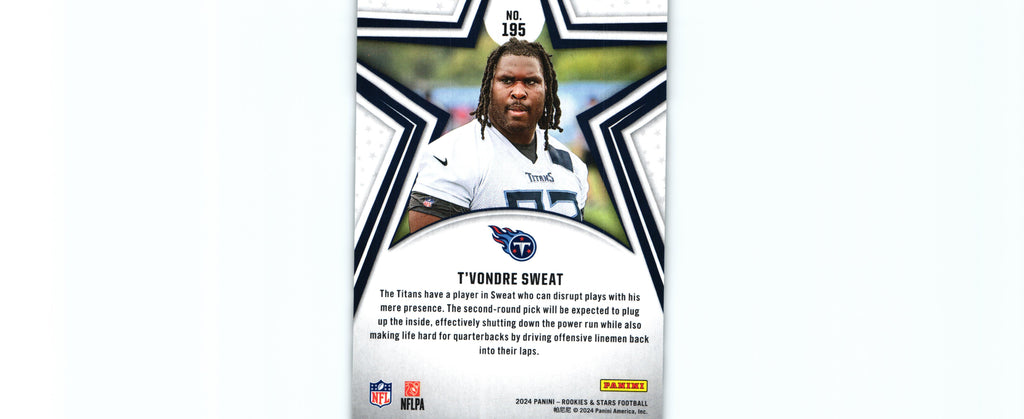 T'Vondre Sweat 2024 GREEN Rookies&Stars #195 RC