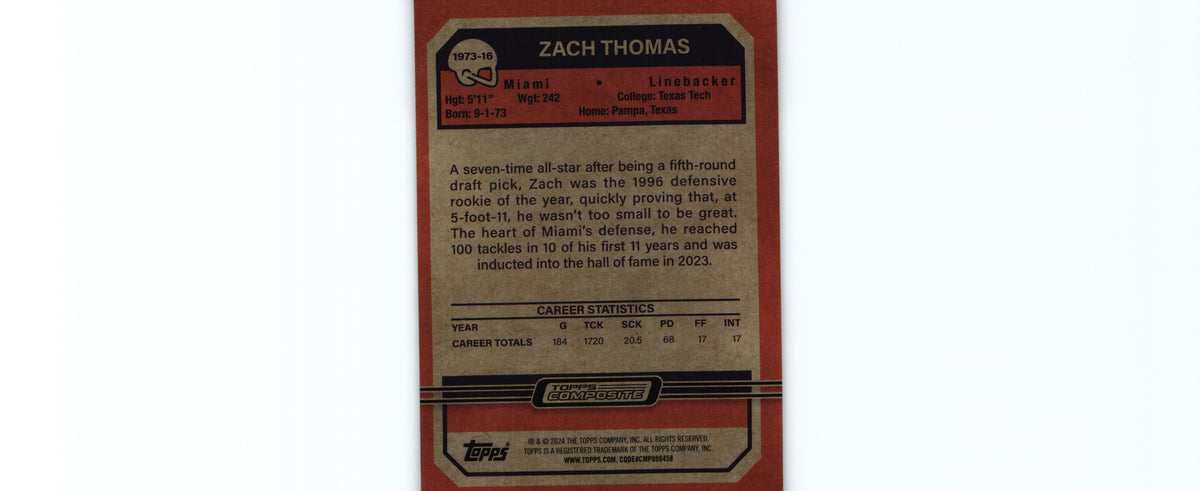 Zach Thomas 2023 Topps 1973-16