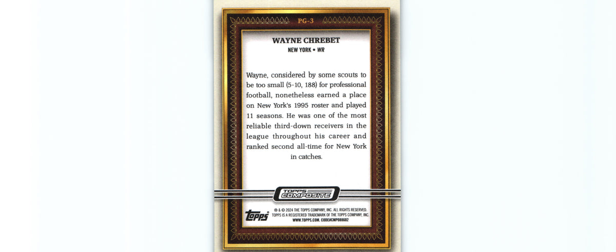 Wayne Chrebet 2023 Topps PG-3