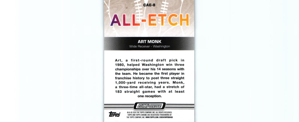 Art Monk 2023 X-FRACTOR Topps CAE-8