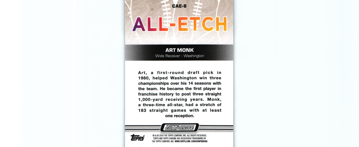 Art Monk 2023 X-FRACTOR Topps CAE-8