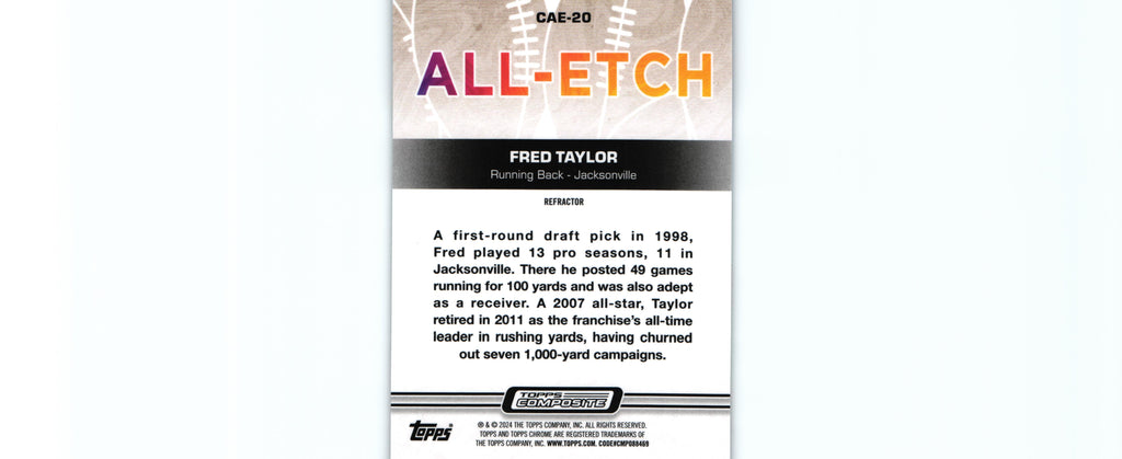 Fred Taylor 2023 REFRACTOR Topps CAE-20