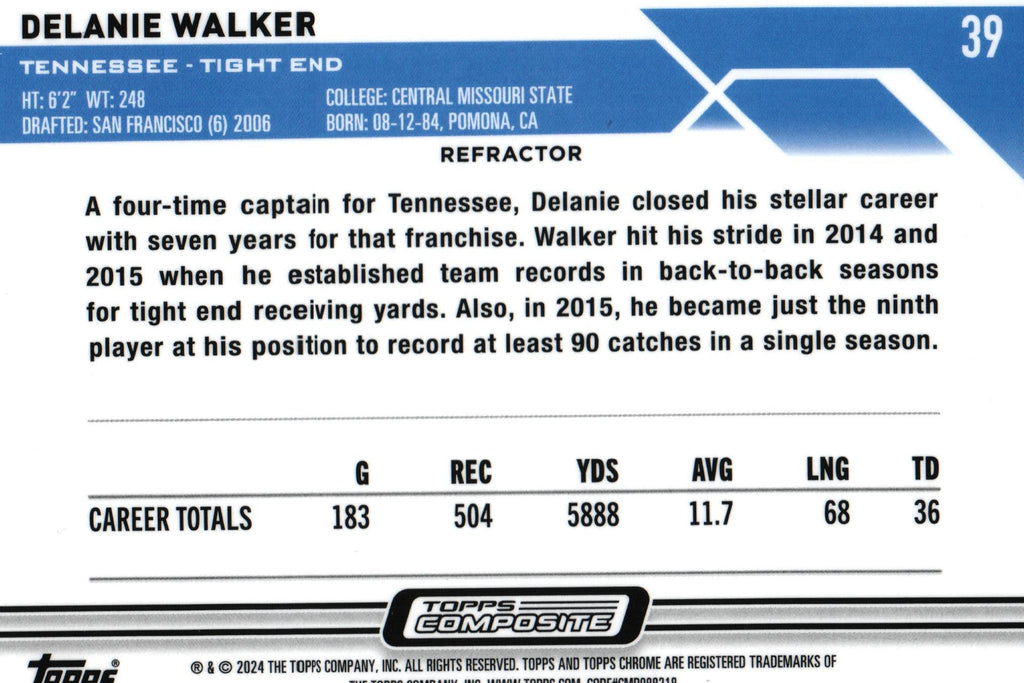Delanie Walker 2023 REFRACTOR Topps #39