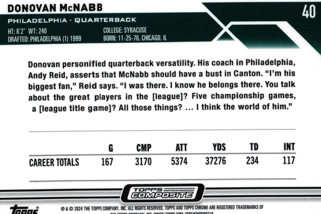 Donovan McNabb 2023 X-FRACTOR Topps #40