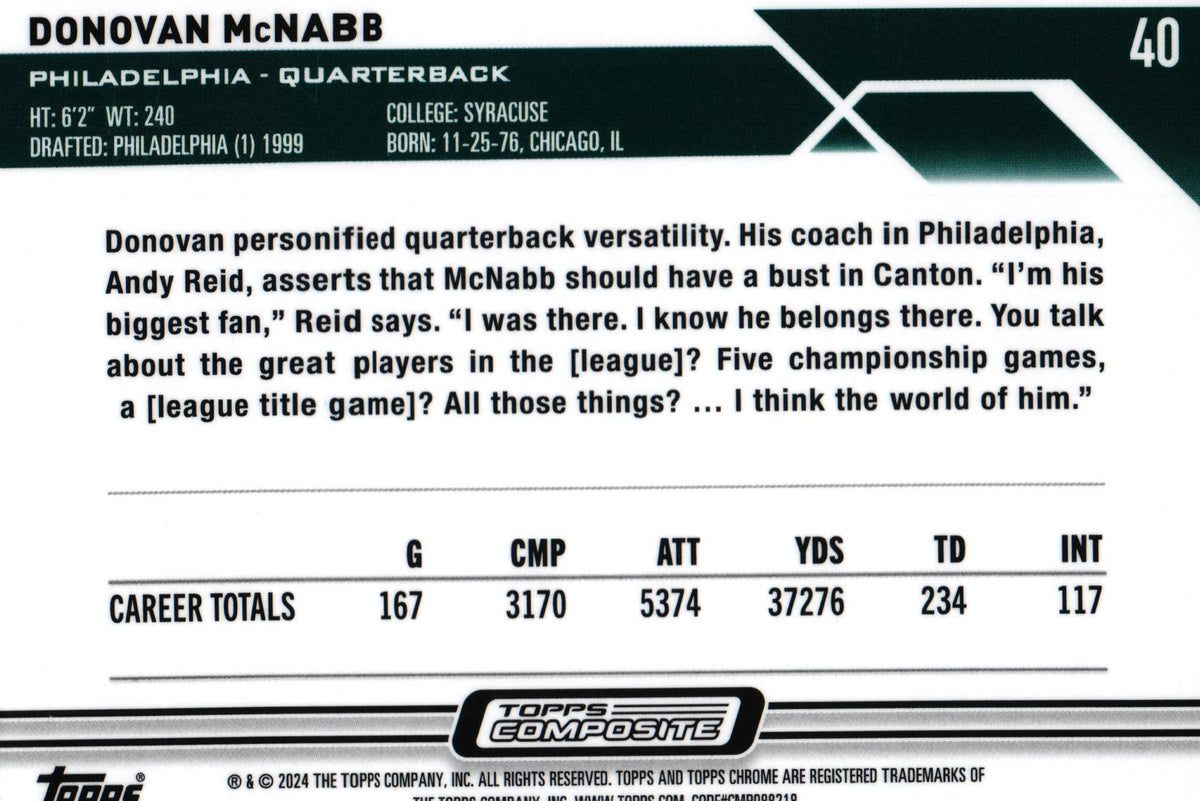 Donovan McNabb 2023 X-FRACTOR Topps #40