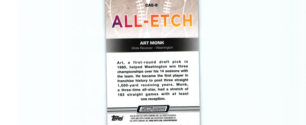 Art Monk 2023 Topps CAE-8
