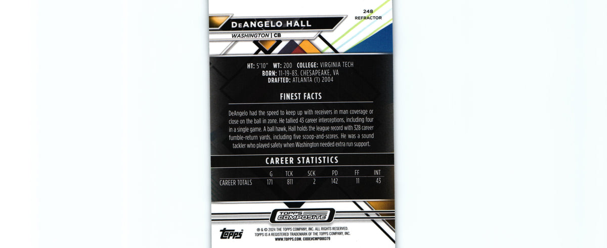 DeAngelo Hall 2023 REFRACTOR Topps #248