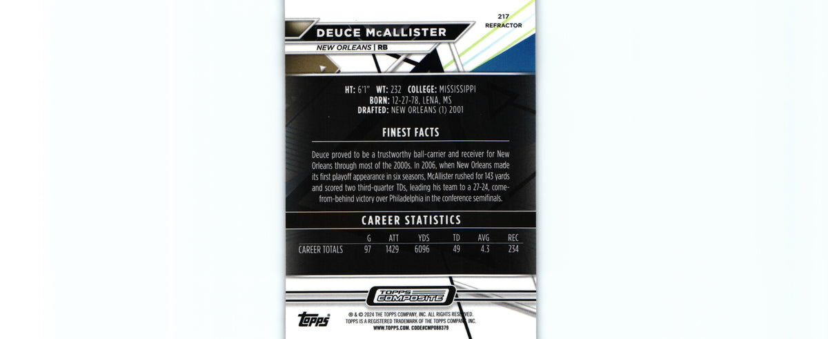 Deuce McAllister 2023 REFRACTOR Topps #217
