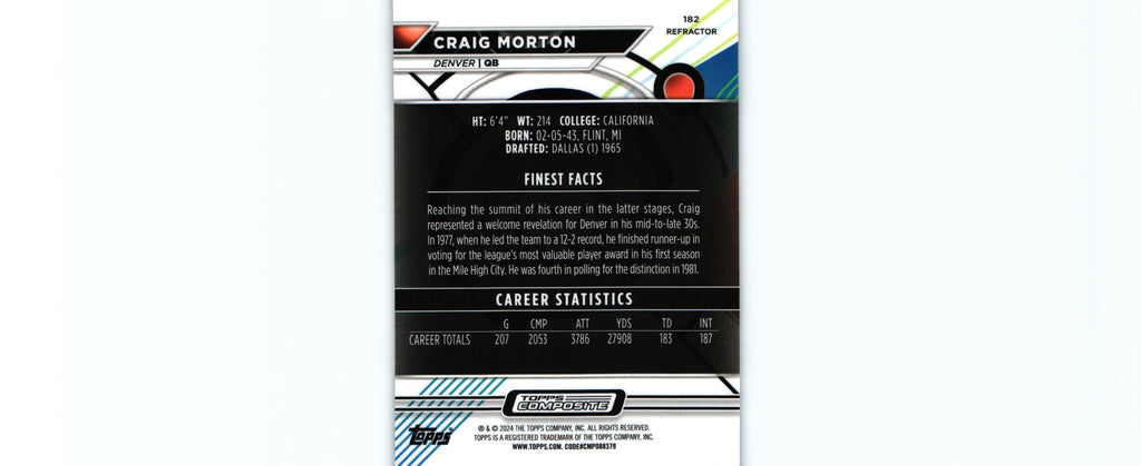 Craig Morton 2023 REFRACTOR Topps #182