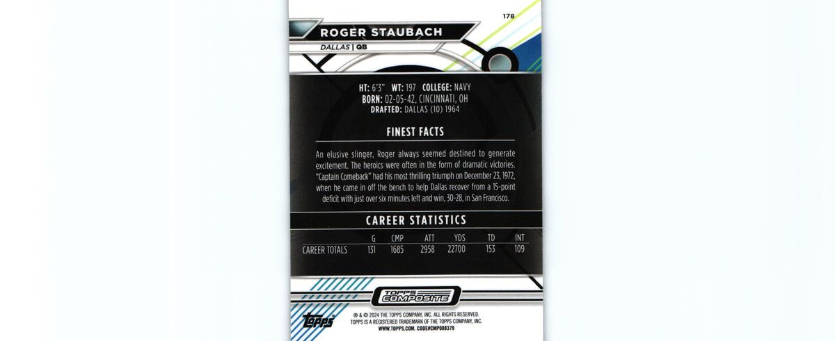 Roger Staubach 2023 X-FRACTOR Topps #178