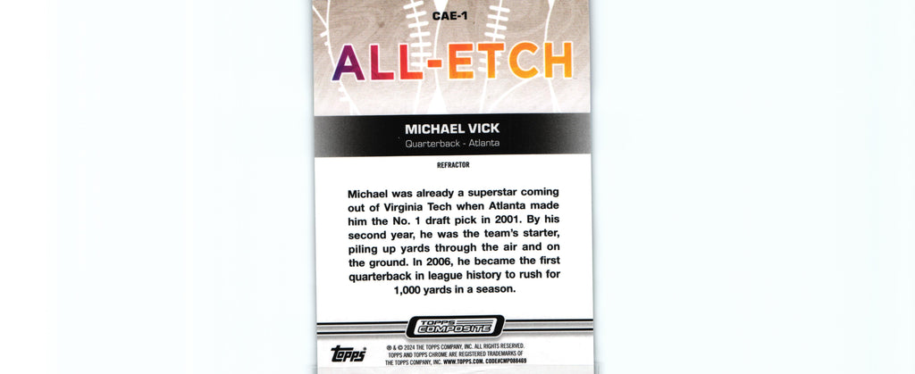 Michael Vick 2023 REFRACTOR Topps CAE-1