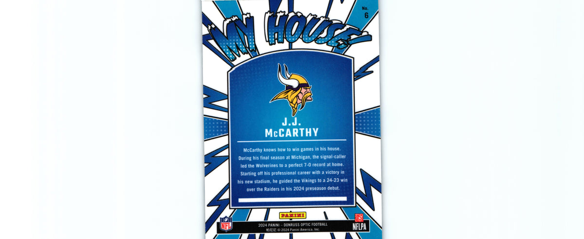 J.J. McCarthy 2024 Donruss Optic #6 RC