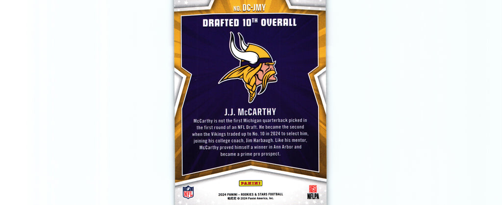 J.J. McCarthy 20254 Rookies&Stars DC-JMY RC