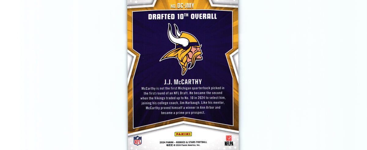 J.J. McCarthy 20254 Rookies&Stars DC-JMY RC