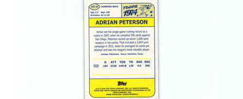 Adrian Peterson 2024 Topps 74FT-20
