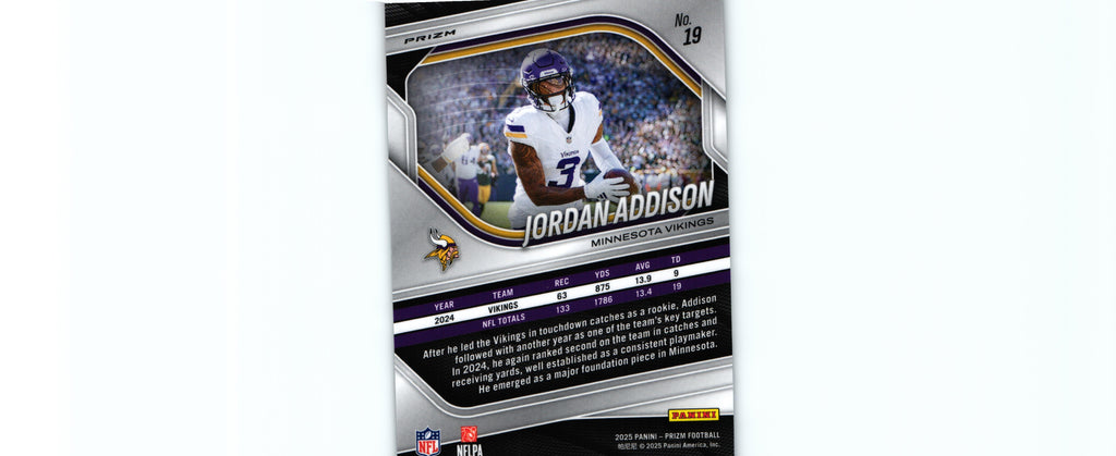 Jordan Addison 2025 RED WHITE BLUE Prizm #19