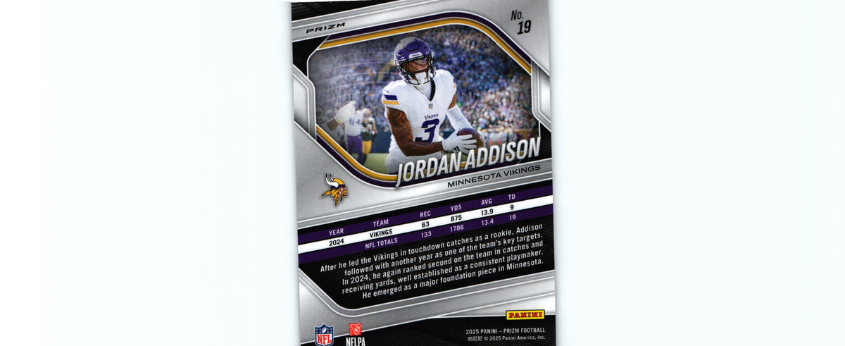 Jordan Addison 2025 RED WHITE BLUE Prizm #19