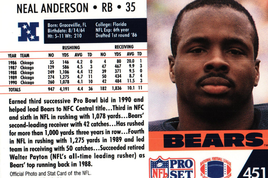 Neal Anderson 1991 Pro Set #451