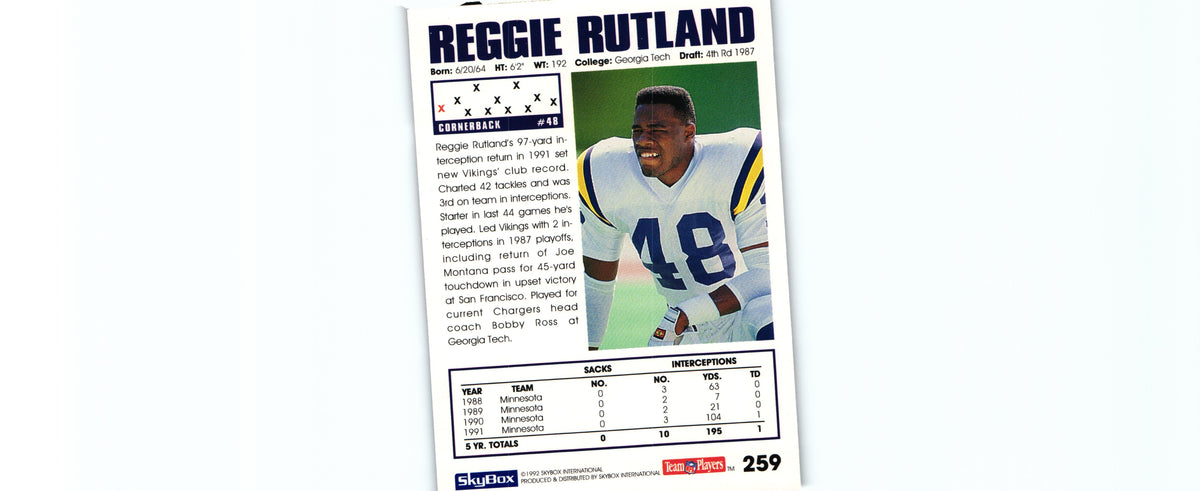 Reggie Rutland 1992 Skybox #259