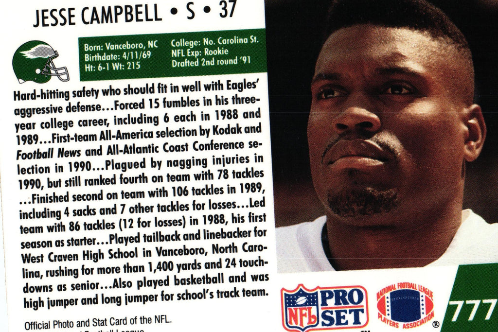 Jesse Campbell 1991 Pro Set #777