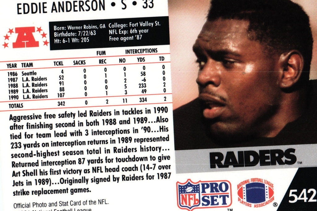 Eddie Anderson 1991 Pro Set #542
