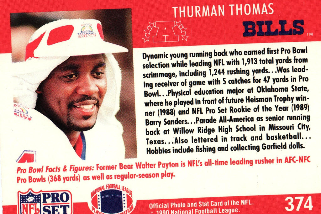 Thurman Thomas 1990 Pro Set #374