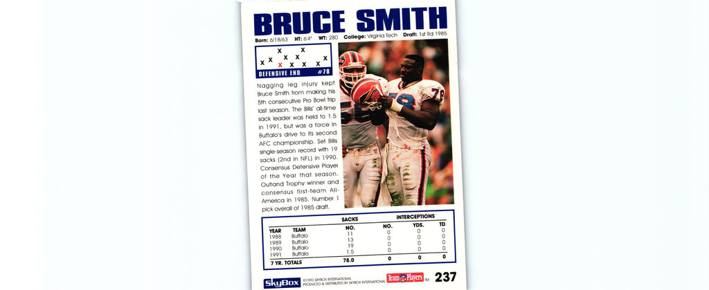 Bruce Smith 1992 SkyBox #237