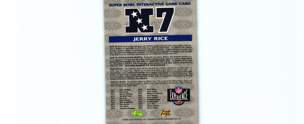 Jerry Rice 1995 Classic NFC7