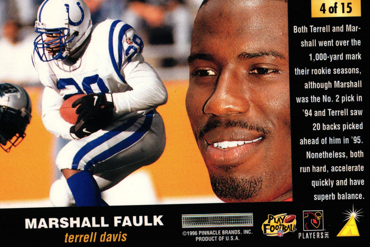 Marshall Faulk/Terrell Davis 1996 Pinnacle #4