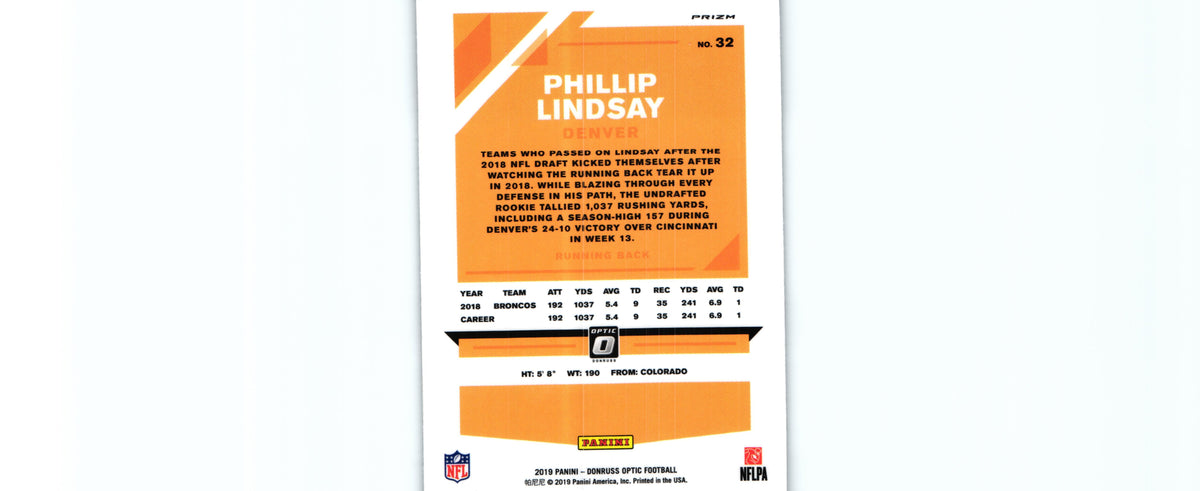 Phillip Lindsay 2019 HOLO Donruss Optic #32