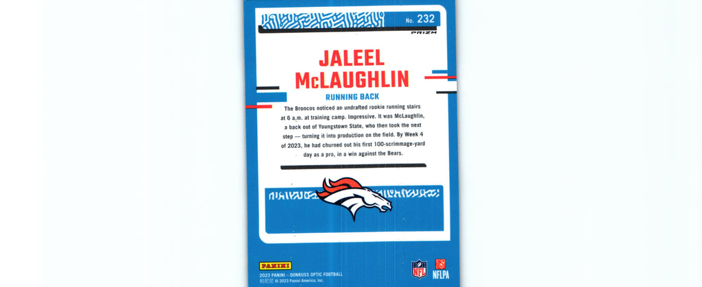 Jaleel McLaughlin 2023 BLUE HYPER Donruss Optic #232