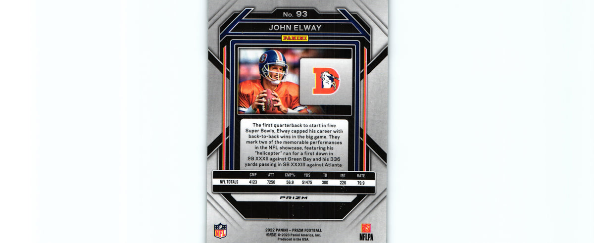 John Elway 2022 GREEN Prizm #93