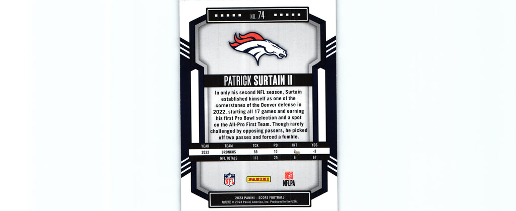Patrick Surtain 2023 SCORECARD Score #74