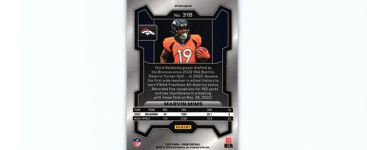 Marvin Mims 2023 SILVER VARIATION Prizm #318 RC
