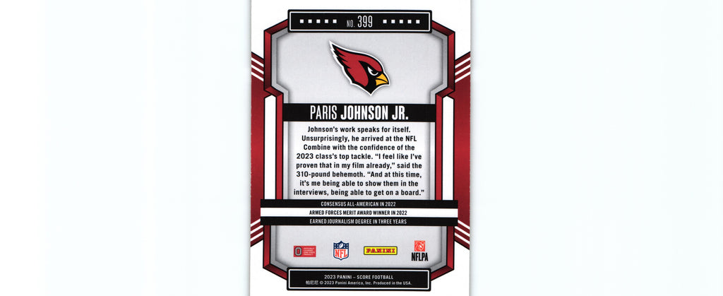 Paris Johnson 2023 GOLD Score #399 RC