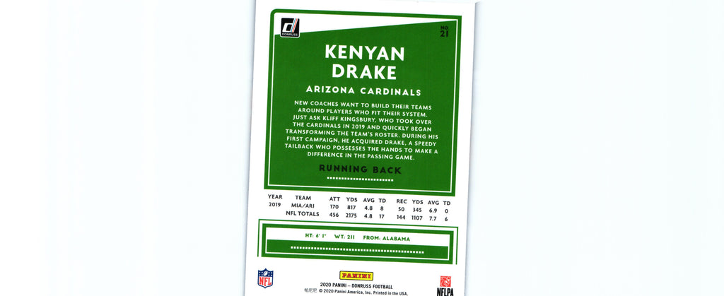 Kenyan Drake 2020 PRESS PROOF BLUE Donruss #21