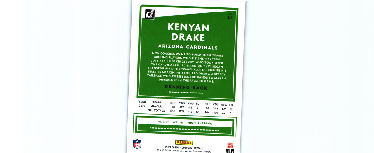 Kenyan Drake 2020 PRESS PROOF BLUE Donruss #21