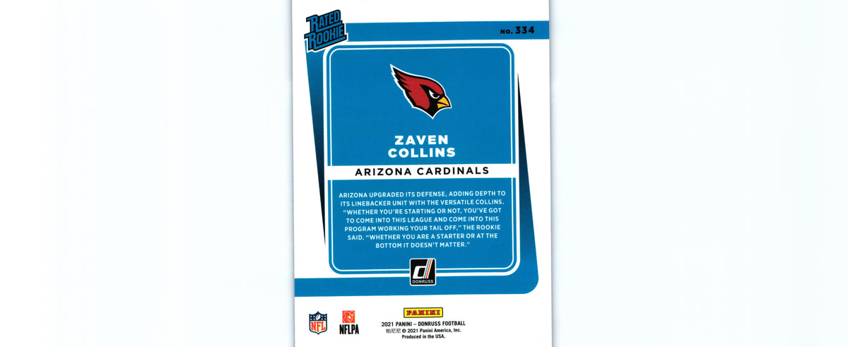 Zaven Collins 2021 PRESS PROOF BLUE Donruss #334 RC