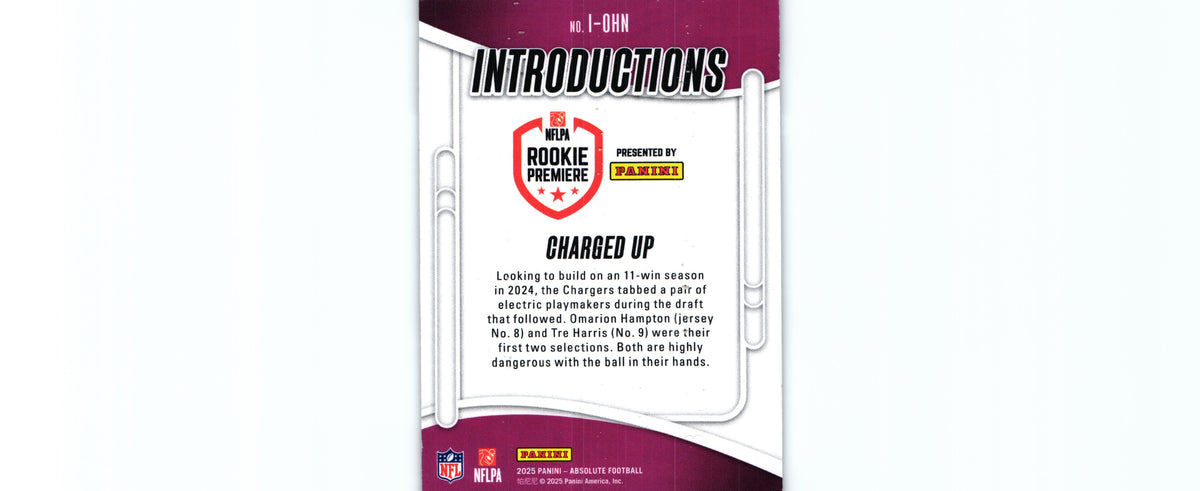 Omarion Hampton/Tre Harris 2025 Absolute I-OHN RC