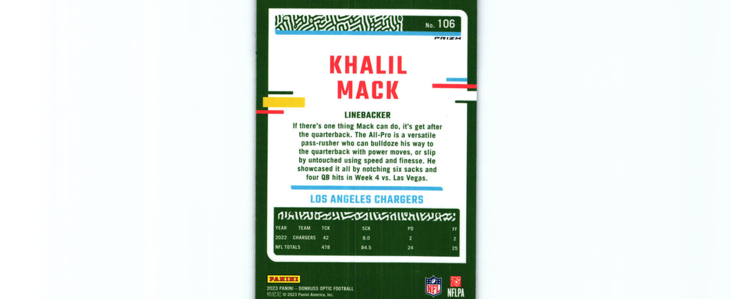 Khalil Mack 2023 HOLO Donruss Optic #106
